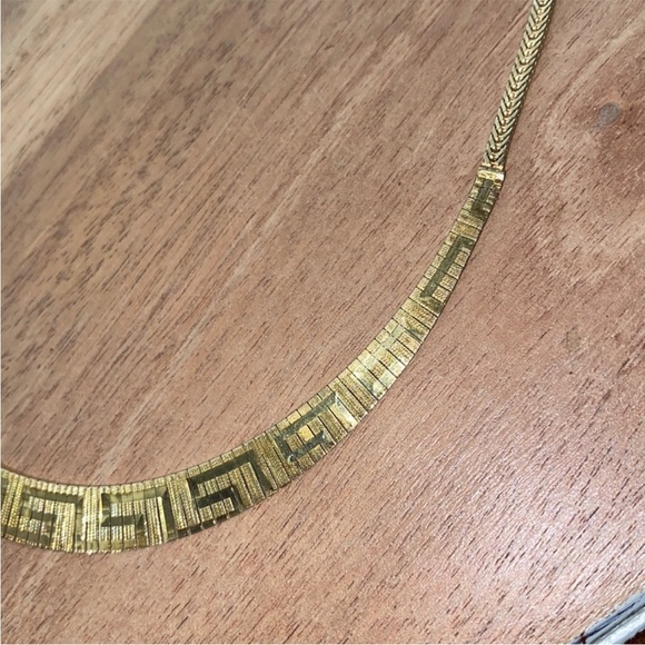 💥 WOW SALE 💥 Preloved 925 Stamped Vintage Egyptian Design Gold Necklace Italy - Picture 2 of 7